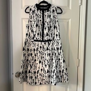 Black and white people patterned dress
